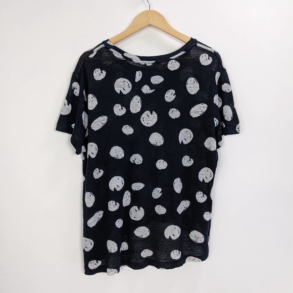 ZARA Size L Womens Crew Neck Short Sleeve High Low Top In Deep Blue - Picture 4 of 6